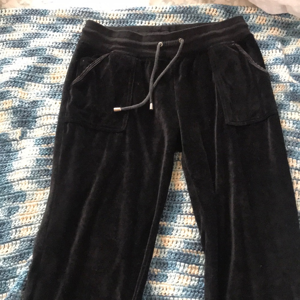 Black velvet pants